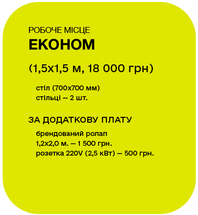 Робоче місце ЕКОНОМ (1,5х1,5 м, 18 000 грн)